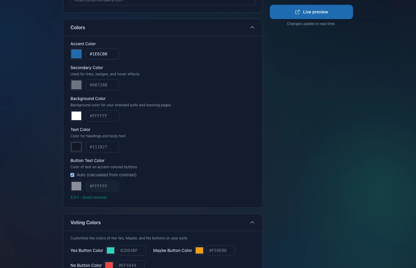 Timergy theme preset gallery and Branding Studio